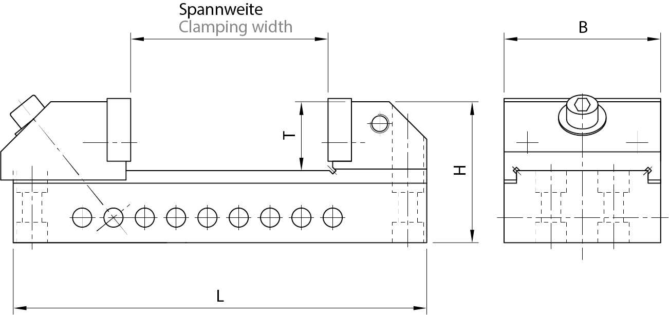 Planzeichnung Niederzugschraubstock N xx S