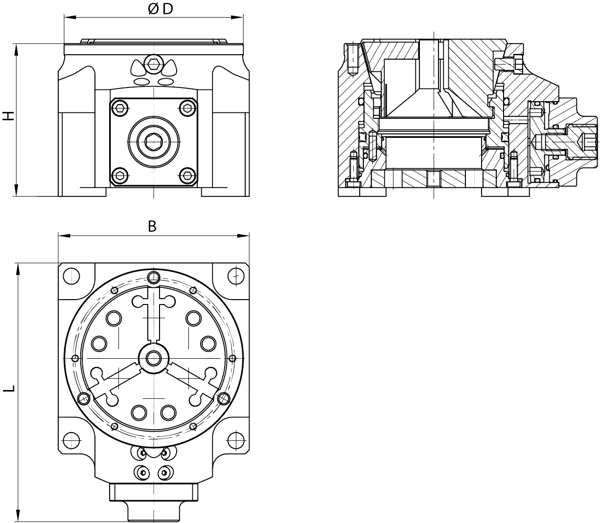 Planzeichnung mechanisches Handspannfutter SK