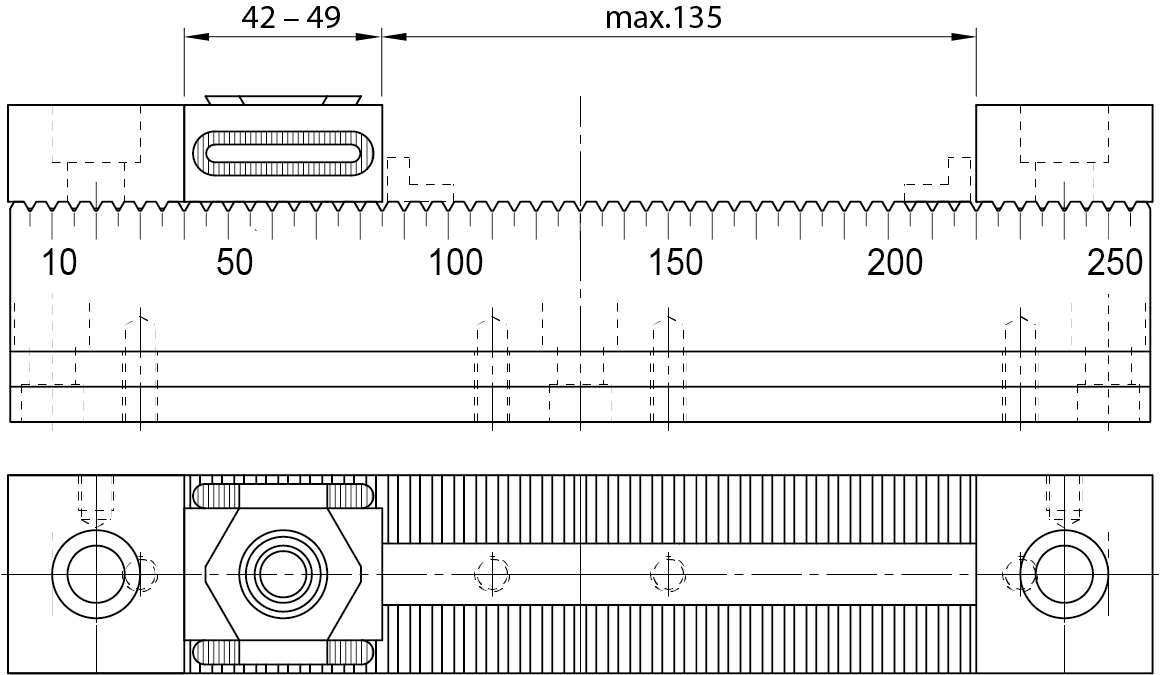 Anwendungsbeispiel: Maximale Spannweite mit einem Werkstück