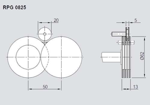 Planzeichnung Rundlaufprüfgerät RPG 0825