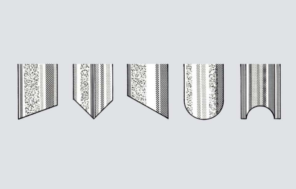 Schleifscheibenprofile nach dem Abrichten