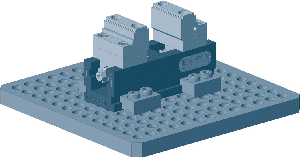 Aufbaubeispiel Spannpratzen für mechanische Zentrischspanner und Kompaktspanner