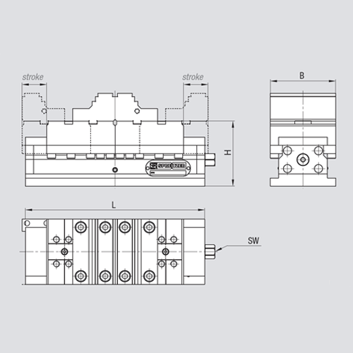Maße mechanischer Zentrischspanner MZC