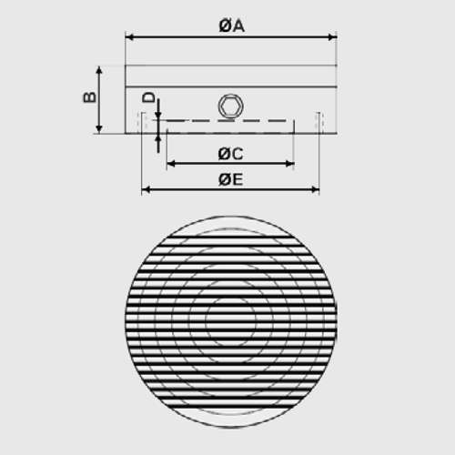 Maße Permanent Magnetrundfutter SPRM