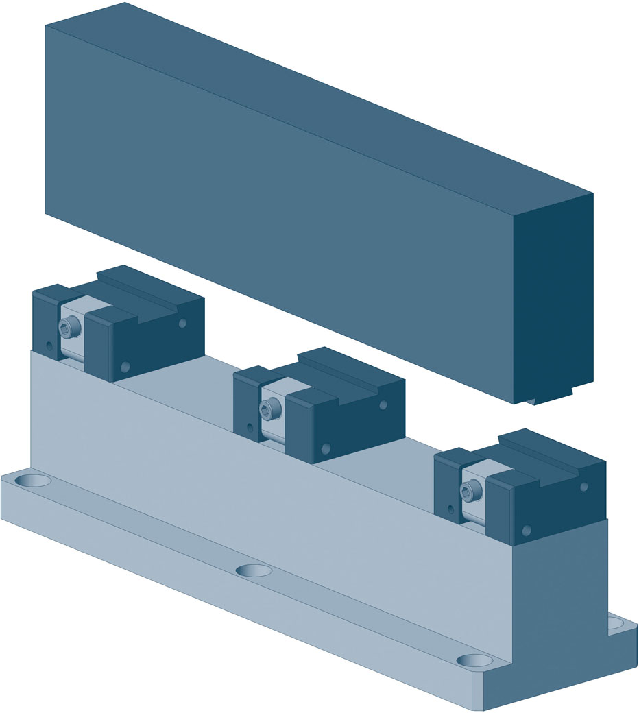 Drei Rohteilspanner RS in Reihe