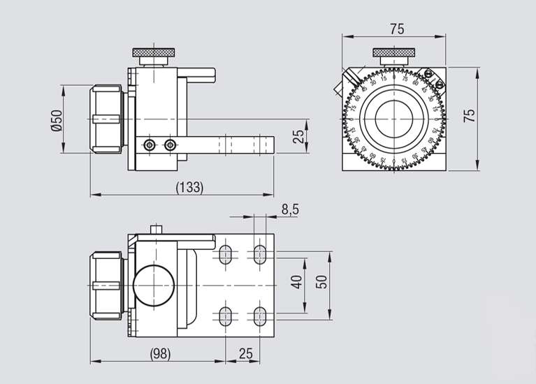 Planzeichnung Direktteilapparat mit Spannzange ER 32
