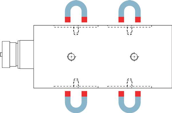 Maße Elektro-Permanent Magnetspannblock SPQX-BLOCK HD70