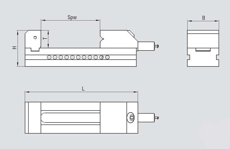 Planzeichnung Niederzugschraubstock EHS N ohne Spindel