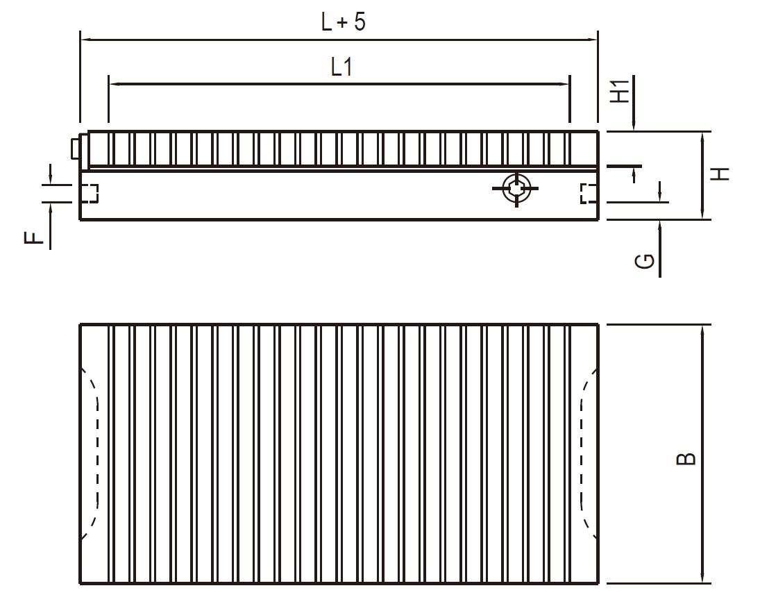 Maße Permanent Magnetspannplatte SPPF