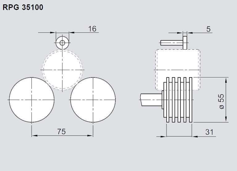 Planzeichnung Rundlaufprüfgerät RPG 35100