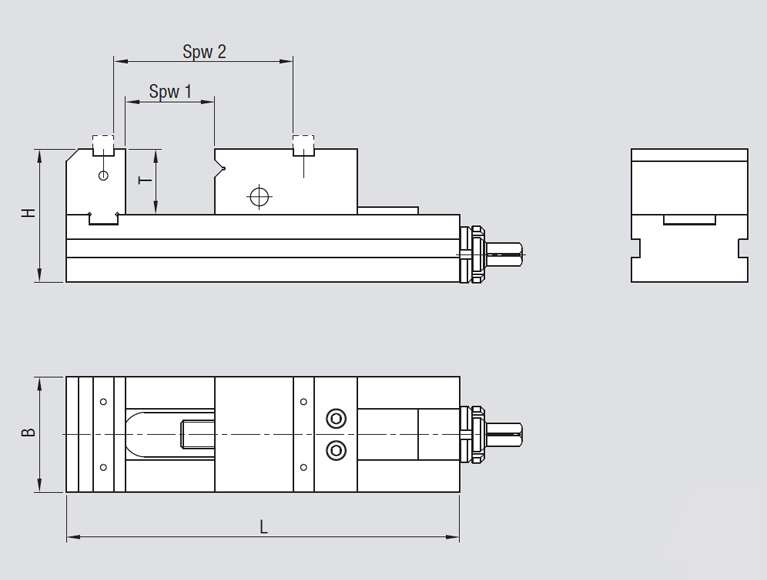 Planzeichung Niederzugschraubstock EHS mit Spindel
