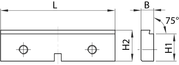 Kurzspannbacken 75°
