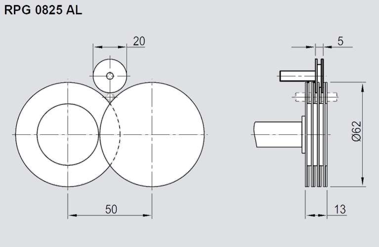 Maße Rundlaufprüfgerät RPG 0425 AL