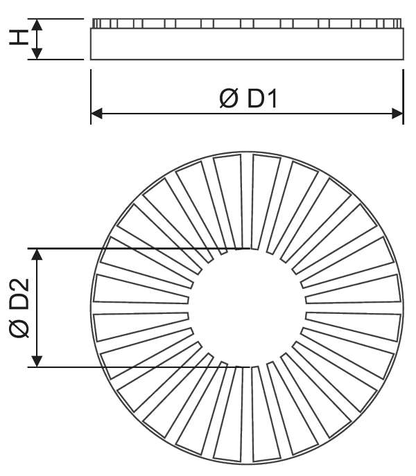 Maße runde Elektro-Permanent Magnetspannplatte SPPFR