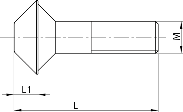 Maße Spannzapfen-Schrauben für Nullpunktspannsystem ZPS
