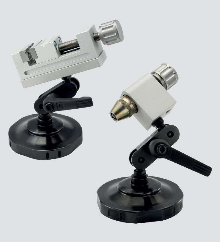 Gelenkfuß mit Mini-Präzisionsschraubstock MP und Teilapparat TA